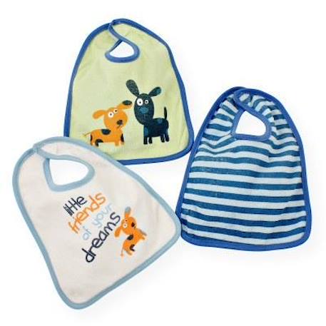 Lot de 3 bavoirs BLEU 1 - vertbaudet enfant 