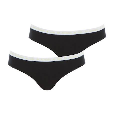 Fille-ATHENA Lot de 2 slips fille Coton bio  Noir Fille