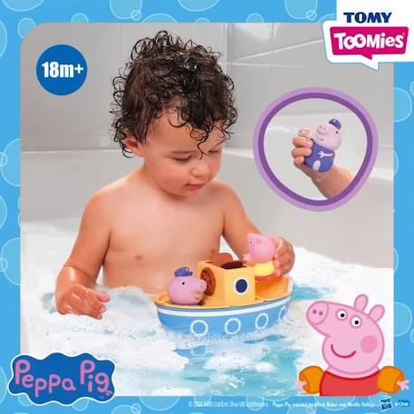 Bateau miniature naval - TOMY - Peppa Pig - 12 mois - Jaune et bleu - Verseurs et roue à eau JAUNE 3 - vertbaudet enfant 