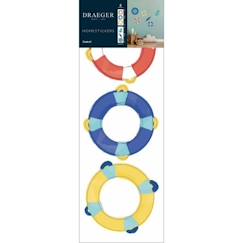 Linge de maison et décoration-Sticker Mural Bouées Tricolores - Draeger Paris - Enfant - Multicolore - 20,5 x 20 cm