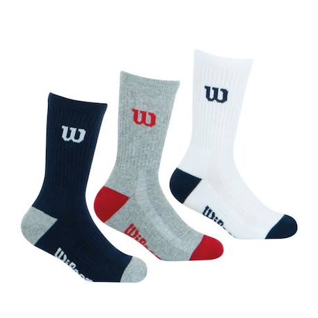 Garçon-WILSON LOT DE 3 PAIRES DE CHAUSSETTES WILSON BLANC BLEU GRIS Bleu Garçon