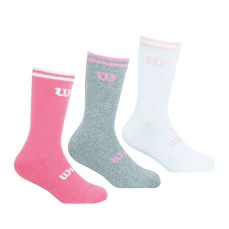 WILSON LOT DE 3 PAIRES DE CHAUSSETTES WILSON BLANC ROSE GRIS Rose FILLE  - vertbaudet enfant