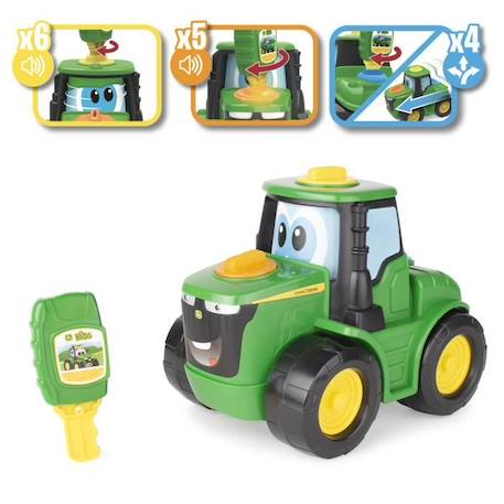 Tracteur interactif Johnny Key & Go - John Deere - Sons et lumières uniques - Pour enfant dès 18 mois BLANC 1 - vertbaudet enfant 