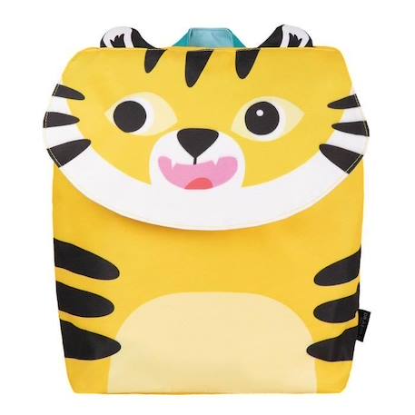 Sac à dos enfant - Draeger Paris - Grand format - Tigre jaune - Polyester recyclé JAUNE 1 - vertbaudet enfant 