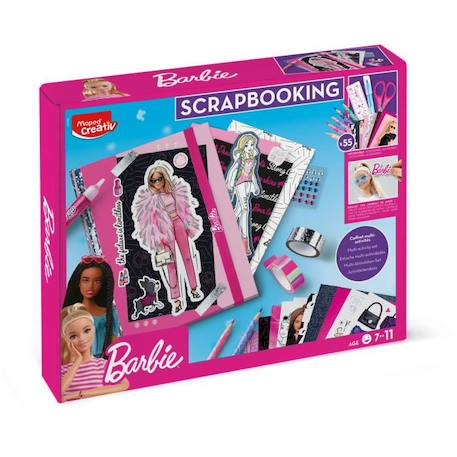 Maped Creativ - Scrapbooking Barbie - Kit Complet avec 55 Accessoires - A Partir de 7 Ans BLANC 1 - vertbaudet enfant 
