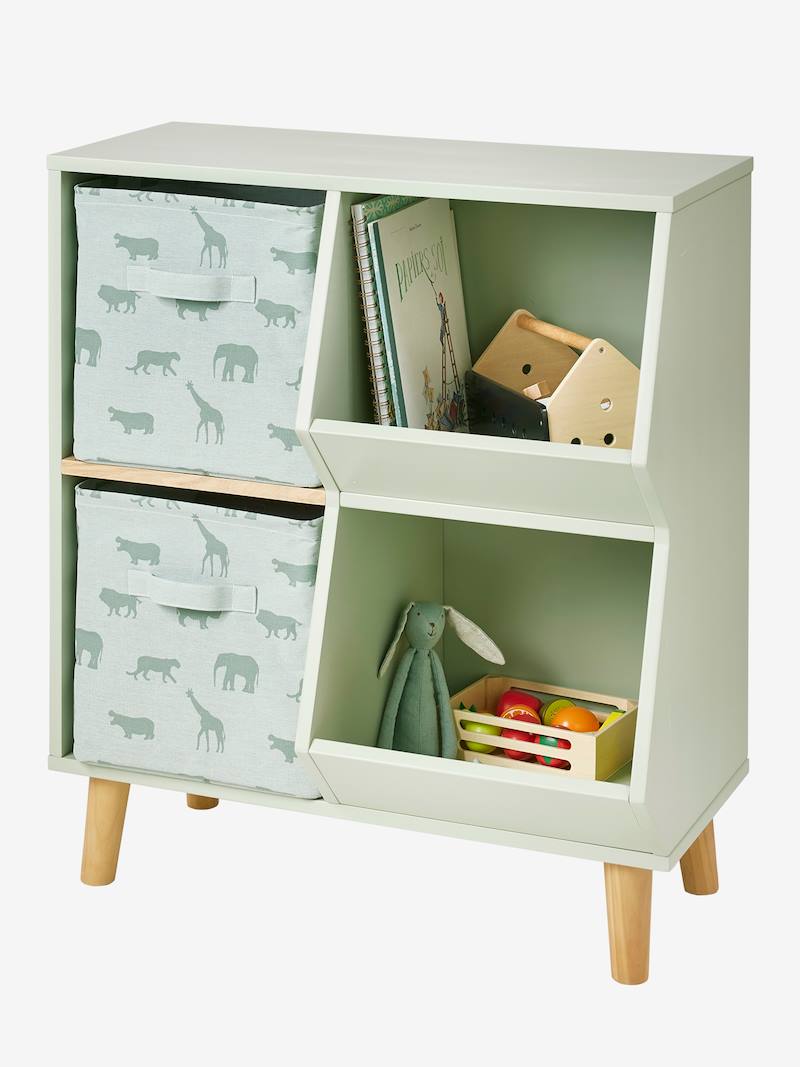 Lot De 3 Bacs Rangement Champêtre Vertbaudet - Blanc à Imprimé, 29x29x29 Cm, Pliables