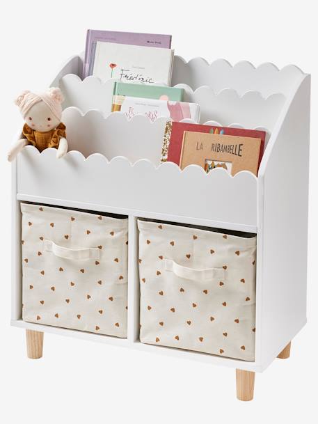 Meuble de rangement 2 cases + étagère-bibliothèque FESTON blanc 3 - vertbaudet enfant 