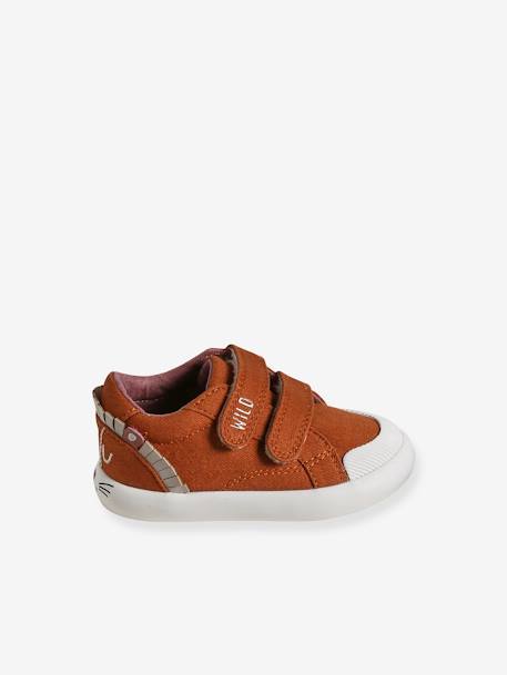 Baskets scratchées bébé garçon en toile beige imprimé+brun 8 - vertbaudet enfant 