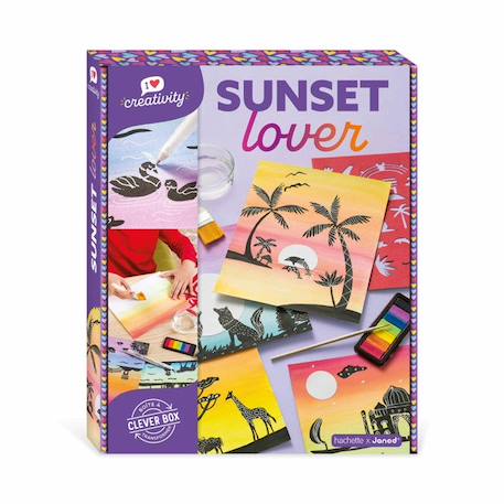 Coffret Loisir Créatif Enfant JANOD I Love Creativity Sunset Lover - 5 Tableaux - À partir de 8 Ans VIOLET 1 - vertbaudet enfant 