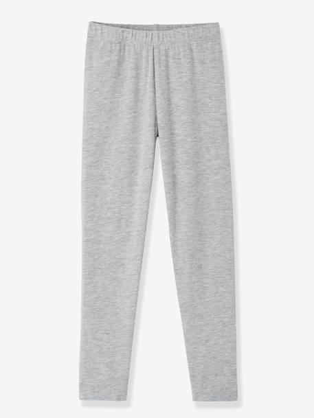 Lot de 2 leggings fille Basics anthracite+écru+gris chiné+noir+lot gris anthracite + bleu mar 17 - vertbaudet enfant 