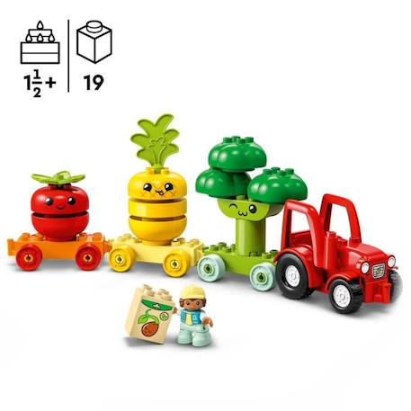 LEGO® DUPLO My First 10982 Le Tracteur des Fruits et Légumes, Jouet à Empiler et à Trier BLANC 3 - vertbaudet enfant 