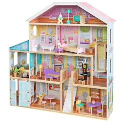 Jouet-Poupons et poupées-KidKraft - Maison de poupées en bois Grand View avec 34 accessoires inclus- EZ Kraft