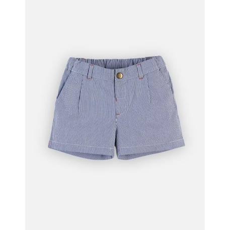 Short rayé bleu marine et écru GRIS 2 - vertbaudet enfant 