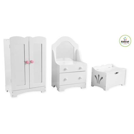 KidKraft - Armoire Poupée en Bois Lil' Doll,  accessoire pour poupées BLANC 2 - vertbaudet enfant 