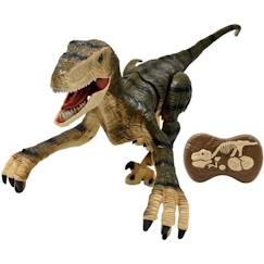 Jouet-Dinosaure de simulation télécommandé - LEXIBOOK - Velociraptor 45 cm - Mouvements articulés - Effets lumineux - Sons de rugissement