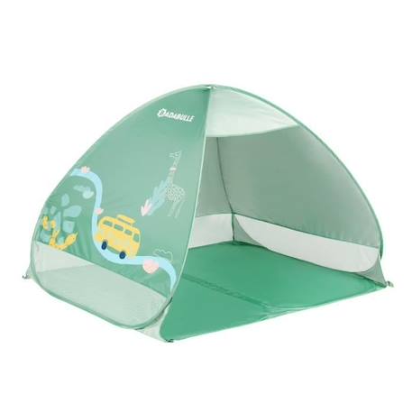 BADABULLE Tente anti-UV bébé, grande tente de plage, haute protection solaire FPS 50+, système pop-up, vert VERT 1 - vertbaudet enfant 