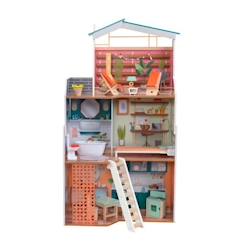 Jouet-KidKraft - Maison de poupées Marlow en bois avec 14 accessoires inclus, son et lumière