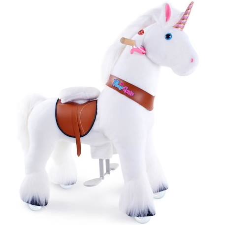 PonyCycle - Licorne à monter enfant blanc frein, grand modèle BLANC 1 - vertbaudet enfant 