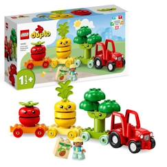 -LEGO® DUPLO My First 10982 Le Tracteur des Fruits et Légumes, Jouet à Empiler et à Trier