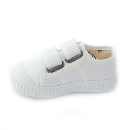 Basket Enfant Victoria - Blanc - Scratch - Textile - Fille BLANC 3 - vertbaudet enfant 