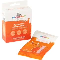 Oketi poketi 25 sachets de conservation de lait orange  - vertbaudet enfant