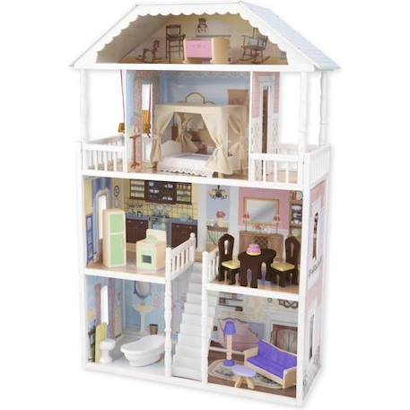 KidKraft - Maison de poupées en bois Savannah avec 13 accessoires inclus BLANC 1 - vertbaudet enfant 