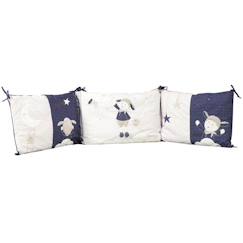 Linge de maison et décoration-Tour de lit bébé déhoussable - SAUTHON - Merlin - Blanc - Coton - 180x40cm