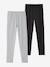 Lot de 2 leggings fille Basics anthracite+écru+gris chiné+noir+lot gris anthracite + bleu mar 18 - vertbaudet enfant 