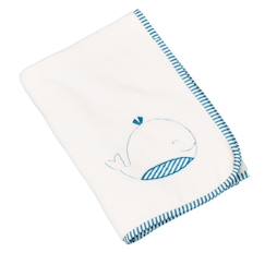 -Couverture bébé en velours blanc