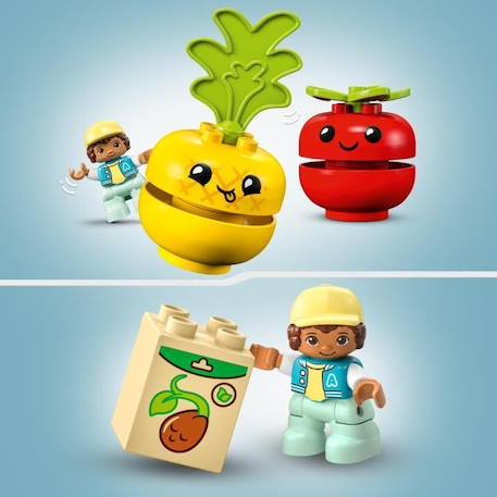 LEGO® DUPLO My First 10982 Le Tracteur des Fruits et Légumes, Jouet à Empiler et à Trier BLANC 5 - vertbaudet enfant 