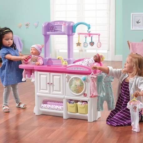 Step2 - Love & Care Deluxe - Chambre d'enfants pour pouppées - Avec berceau, siège bébé, machine à laver et accessoires BLANC 4 - vertbaudet enfant 