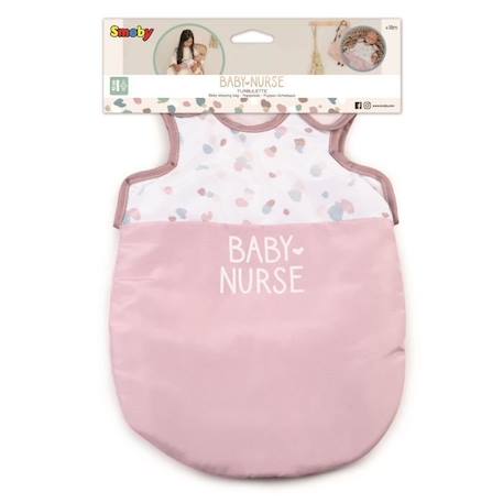 SMOBY - Baby Nurse Turbulette pour poupons jusqu'à 42cm - Porte-bébé en tissu réglable ROSE 5 - vertbaudet enfant 