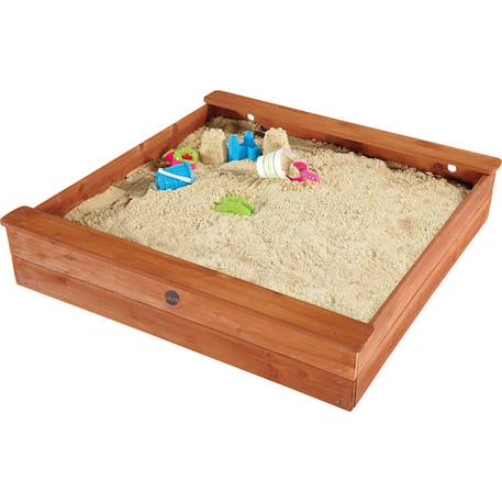 Bac à sable carré en bois prune - PLUM - Jeux de plage et sable - Pour enfants de 3 ans et plus MARRON 1 - vertbaudet enfant 