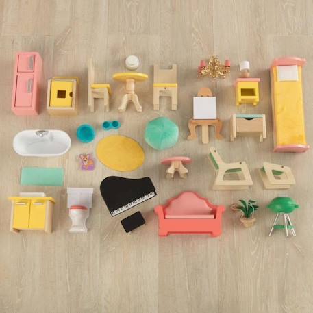 KidKraft - Maison de poupées Lola en bois avec 30 accessoires inclus, son et lumière ROSE 3 - vertbaudet enfant 