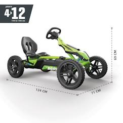 Jouet-Kart à pédales BERG Rally DRT vert pour enfant - Pneus à chambre à air - Siège réglable - Garantie 2 ans