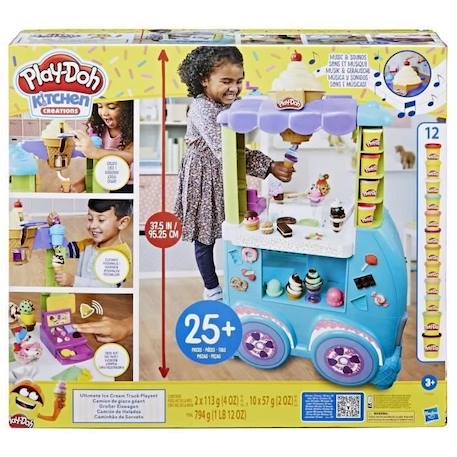 Play-Doh - Camion de glace géant - 27 accessoires - Sons réalistes BLEU 3 - vertbaudet enfant 