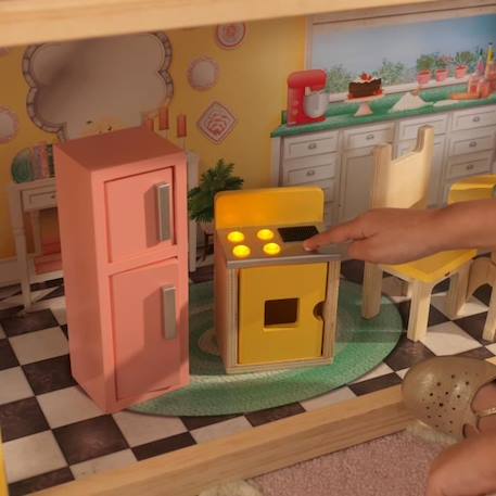 KidKraft - Maison de poupées Lola en bois avec 30 accessoires inclus, son et lumière ROSE 4 - vertbaudet enfant 