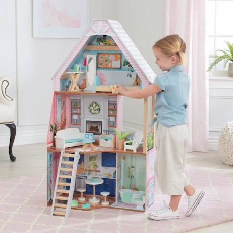 KidKraft - Maison de poupées Matilda en bois avec 23 accessoires inclus ROSE 1 - vertbaudet enfant 