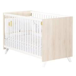 Chambre et rangement-Lit bébé en bois BABY PRICE - Scandi gris - 120x60 - Sommier réglable -