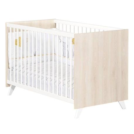 Lit bébé en bois BABY PRICE - Scandi gris - 120x60 - Sommier réglable - BEIGE 1 - vertbaudet enfant 