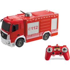 Jouet-Jeux d'imagination-Véhicule radiocommandé Mercedes Antos Camion pompiers 1:26ème avec effets lumineux