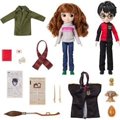 Jouet-Harry Potter - Coffret Deluxe Poupée 20cm Harry Potter et Hermione - Wizarding World - 4 tenues et 12 accessoires