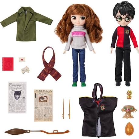 Harry Potter - Coffret Deluxe Poupée 20cm Harry Potter et Hermione - Wizarding World - 4 tenues et 12 accessoires NOIR 1 - vertbaudet enfant 