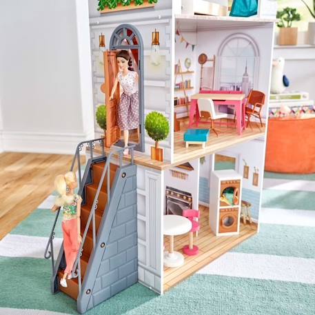 KidKraft - Maison de poupées Rowan en bois avec 13 accessoires inclus BLANC 4 - vertbaudet enfant 