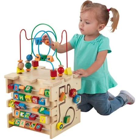 Cube d'activités en bois - KIDKRAFT - Thème cirque - Reconnaissance des formes et des couleurs MARRON 1 - vertbaudet enfant 
