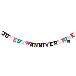 Linge de maison et décoration-Décoration-Guirlande-Guirlande Joyeux Anniversaire en Métal - PARTY PRO