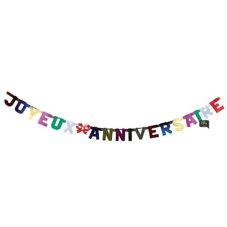Guirlande Joyeux Anniversaire en Métal - PARTY PRO NOIR 1 - vertbaudet enfant 