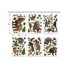 Linge de maison et décoration-Décoration-Ensemble de 80 autocollants de dinosaures 34x46 cm