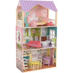 Jouet-Poupons et poupées-KidKraft - Maison de poupées Poppy en bois avec 11 accessoires inclus