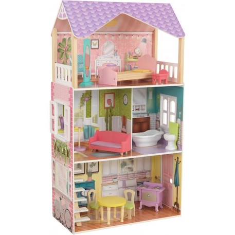 KidKraft - Maison de poupées Poppy en bois avec 11 accessoires inclus NOIR 1 - vertbaudet enfant 